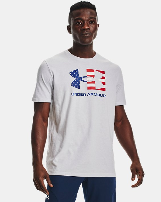 Men's  UA Freedom Big Flag Logo Lockup T-Shirt, Gray, pdpMainDesktop image number 0